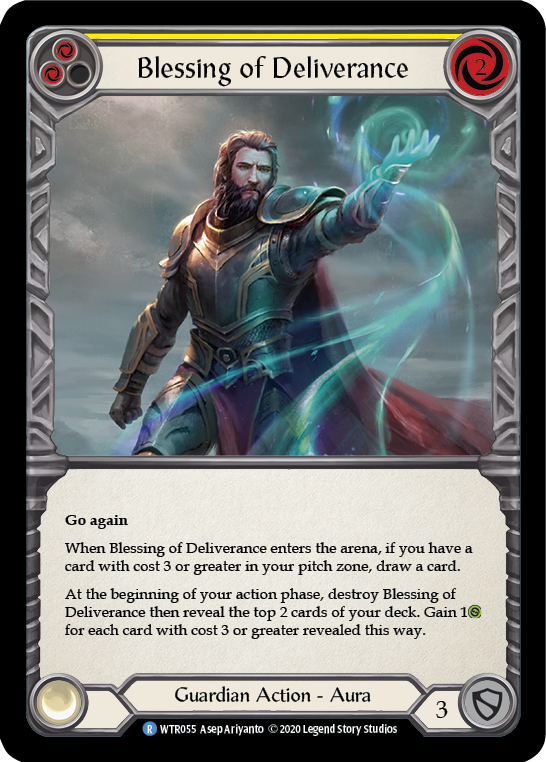 Blessing of Deliverance (Yellow) [U-WTR055] (Welcome to Rathe Unlimited)  Unlimited Rainbow Foil | Magic Magpie