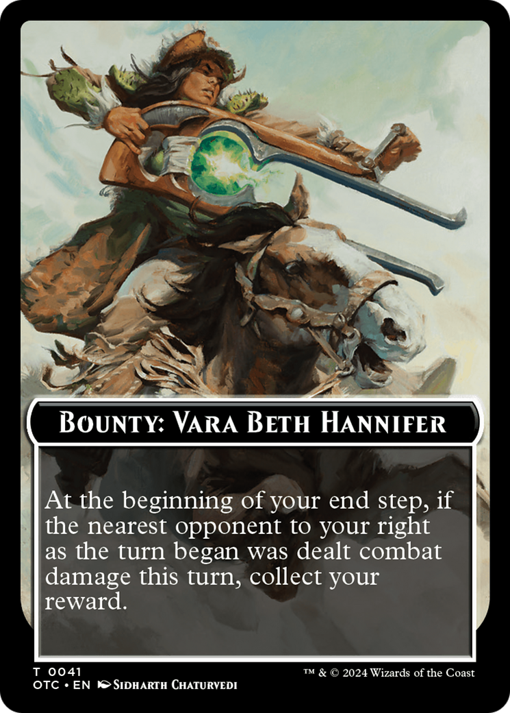 Bounty: Vara Beth Hannifer // Bounty Rules Double-Sided Token [Outlaws of Thunder Junction Commander Tokens] | Magic Magpie