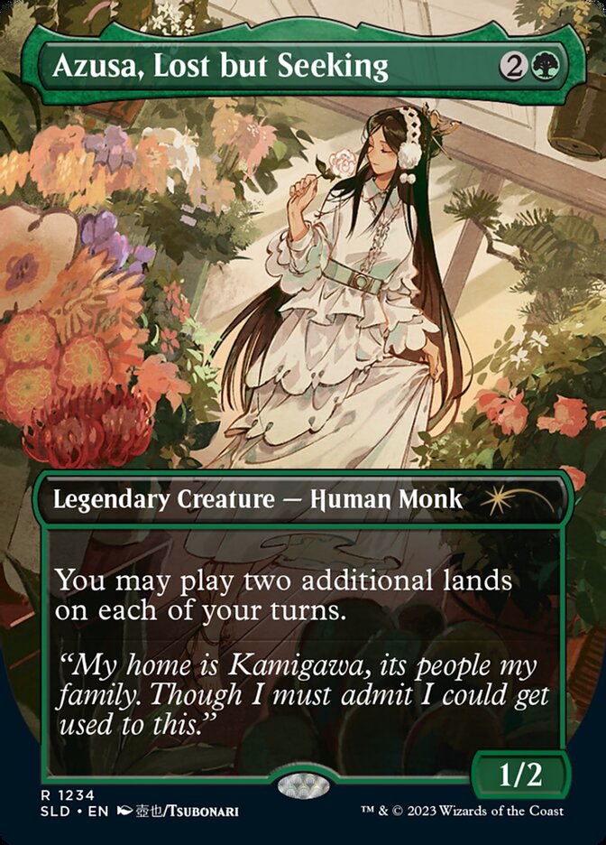 Azusa, Lost but Seeking (Borderless) [Secret Lair Drop Series] | Magic Magpie