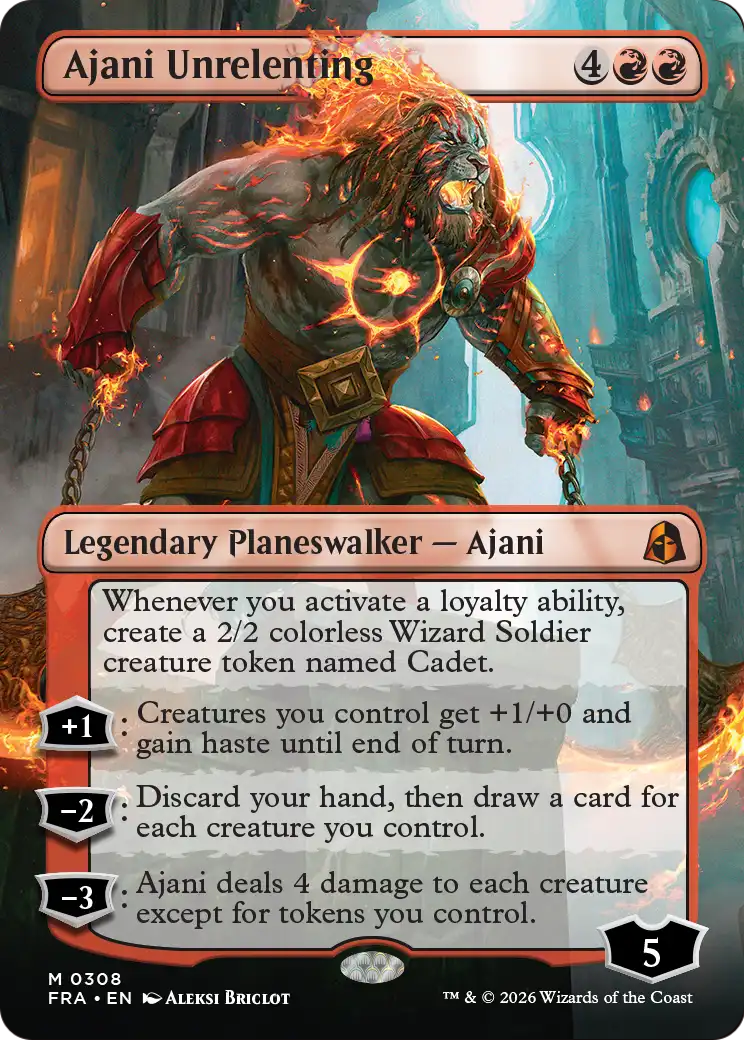 Ajani Unrelenting (Borderless) [Reality Fracture] | Magic Magpie
