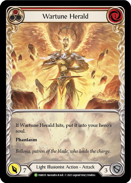 Wartune Herald (Red Extended Art) [FAB035] (Promo)  Rainbow Foil | Magic Magpie