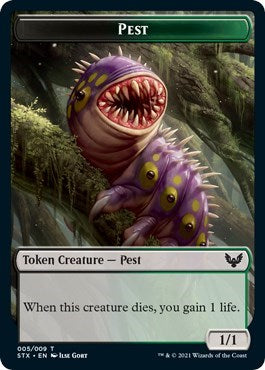 Elemental // Pest Double-Sided Token [Strixhaven: School of Mages Tokens] | Magic Magpie