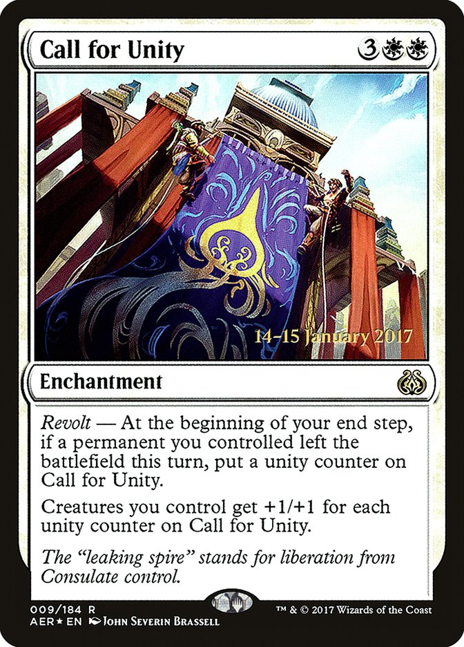 Call for Unity [Aether Revolt Prerelease Promos] | Magic Magpie