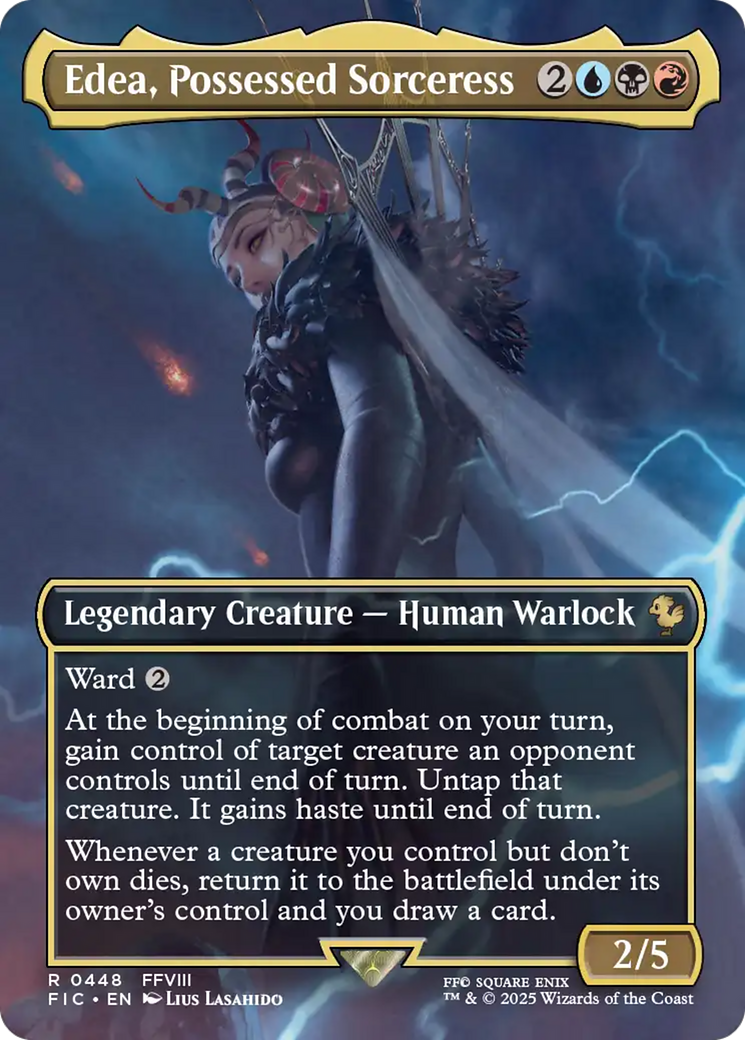 Edea, Possessed Sorceress (Borderless) [FINAL FANTASY Commander] | Magic Magpie