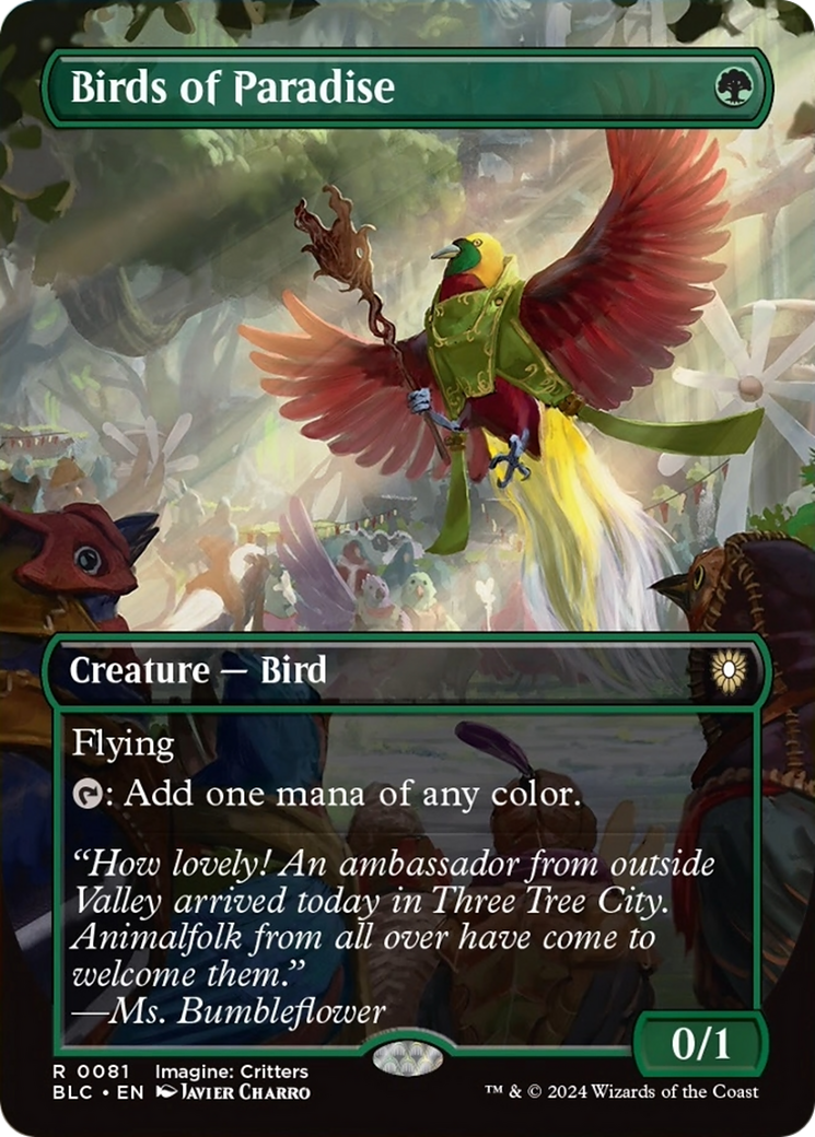 Birds of Paradise (Borderless) [Bloomburrow Commander] | Magic Magpie