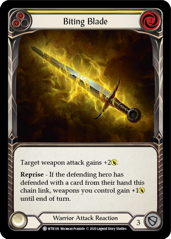 Biting Blade (Yellow) [U-WTR136] (Welcome to Rathe Unlimited)  Unlimited Normal | Magic Magpie