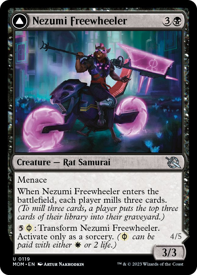 Nezumi Freewheeler // Hideous Fleshwheeler [March of the Machine] | Magic Magpie