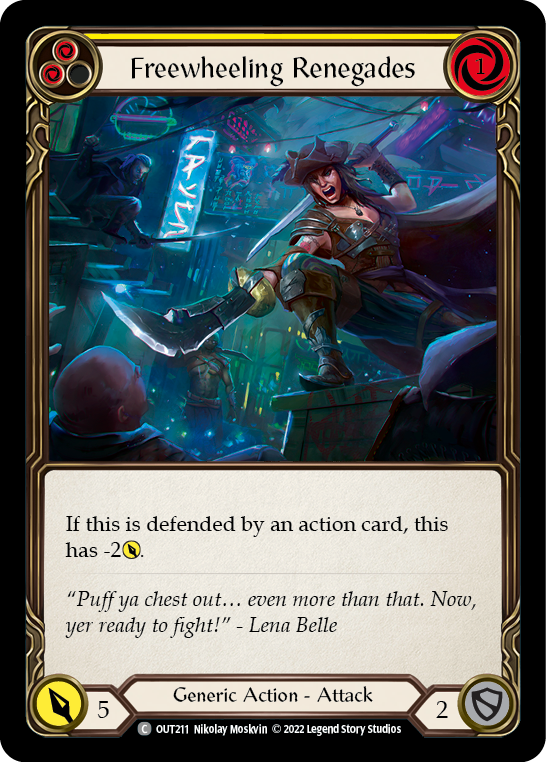 Freewheeling Renegades (Yellow) [OUT211] (Outsiders)  Rainbow Foil | Magic Magpie