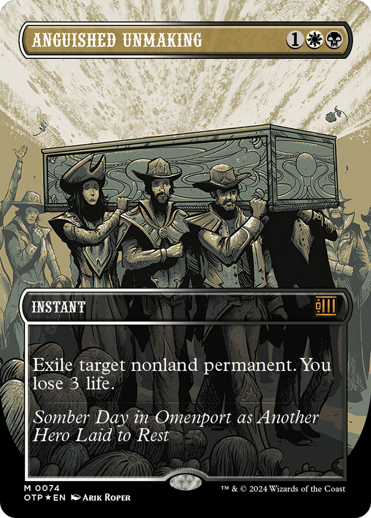 Anguished Unmaking (Textured Foil) [Outlaws of Thunder Junction: Breaking News] | Magic Magpie