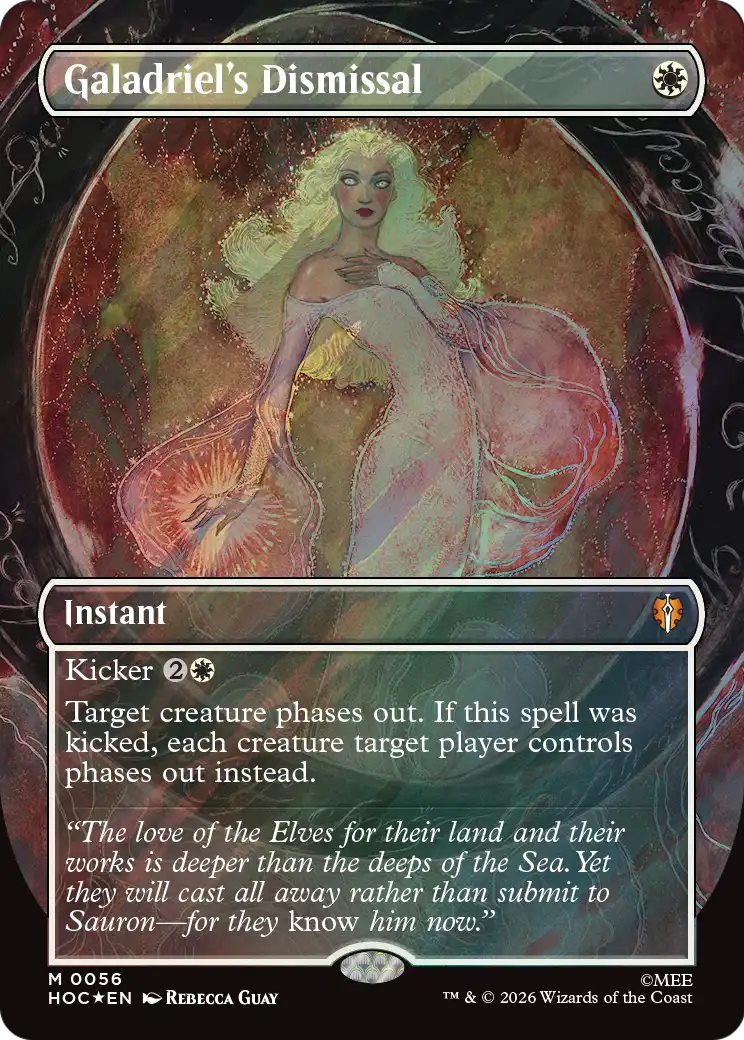 Galadriel's Dismissal (Borderless) (Surge Foil) [The Hobbit: Eternal-Legal] | Magic Magpie