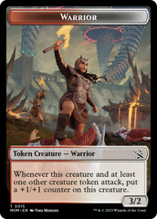 Warrior // Dinosaur Double-Sided Token [March of the Machine Tokens] | Magic Magpie