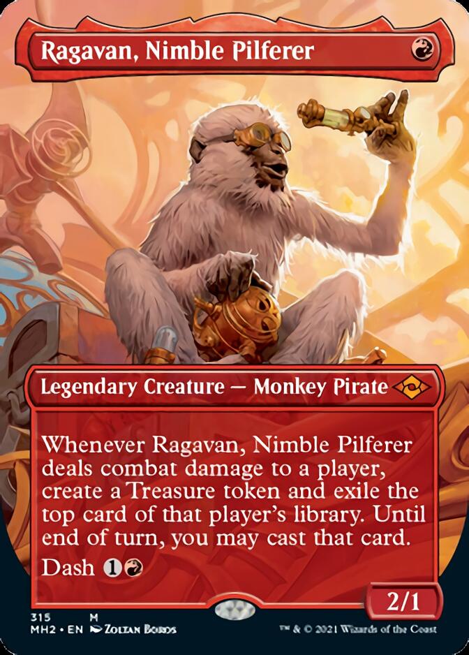 Ragavan, Nimble Pilferer (Borderless Alternate Art) [Modern Horizons 2] | Magic Magpie