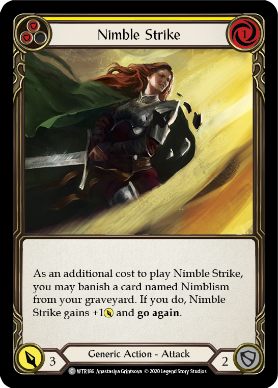 Nimble Strike (Yellow) [U-WTR186] (Welcome to Rathe Unlimited)  Unlimited Rainbow Foil | Magic Magpie