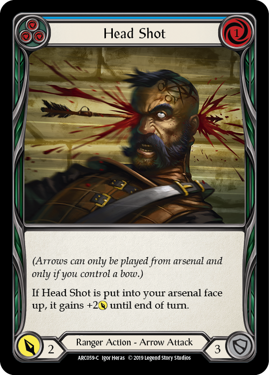 Head Shot (Blue) [ARC059-C] (Arcane Rising)  1st Edition Rainbow Foil | Magic Magpie