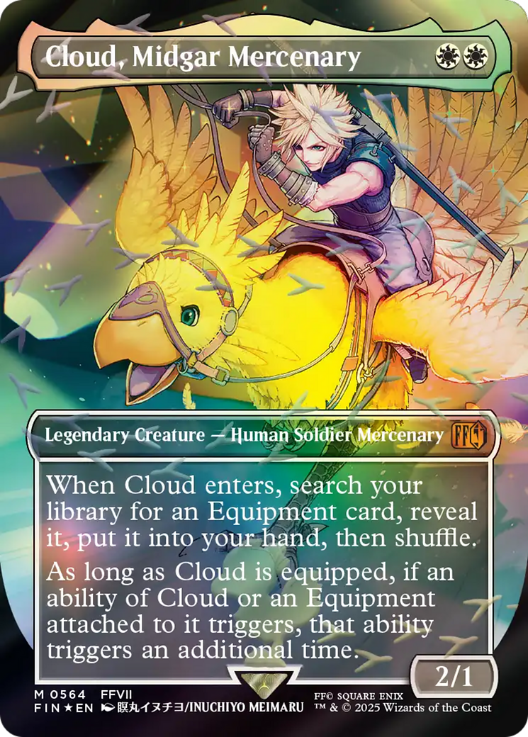 Cloud, Midgar Mercenary (Borderless) (Chocobo Track Foil) [FINAL FANTASY] | Magic Magpie