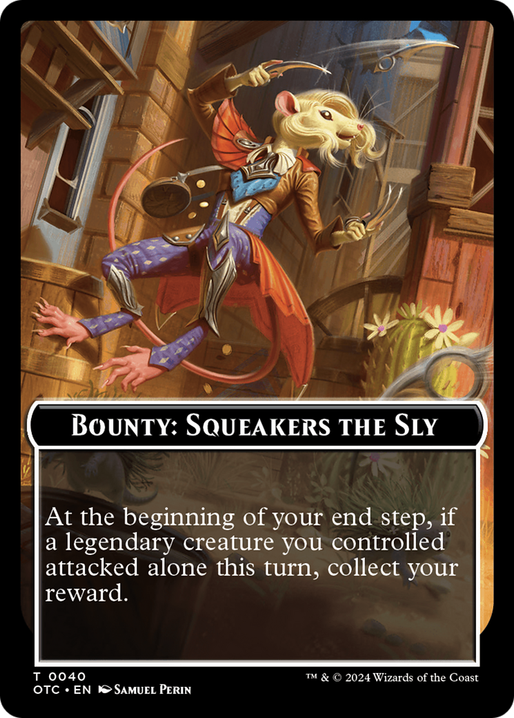 Bounty: Squeakers the Sly // Bounty Rules Double-Sided Token [Outlaws of Thunder Junction Commander Tokens] | Magic Magpie