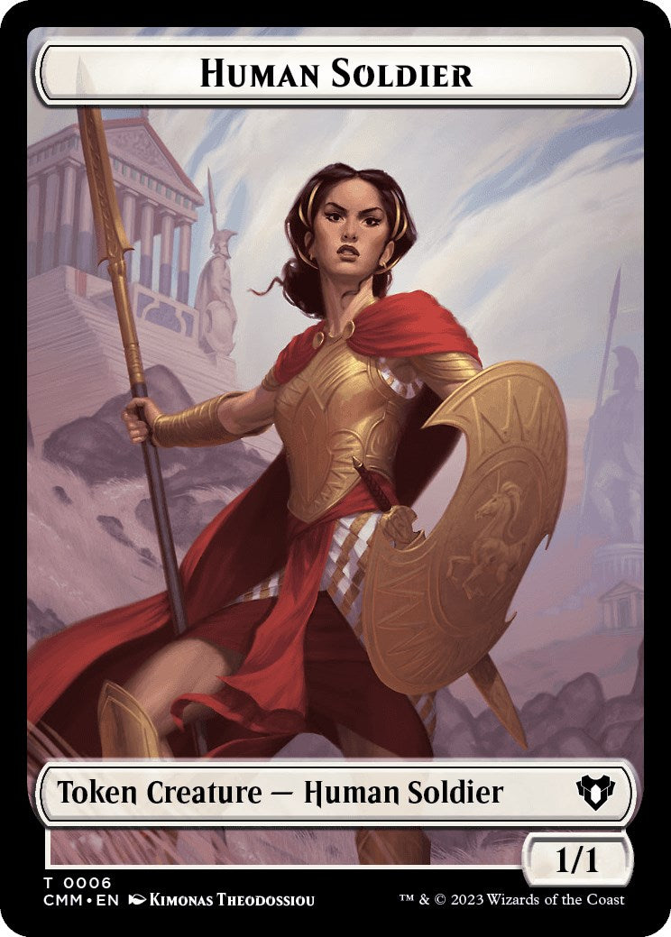 Human Soldier // Dwarf Berserker Double-Sided Token [Commander Masters Tokens] | Magic Magpie