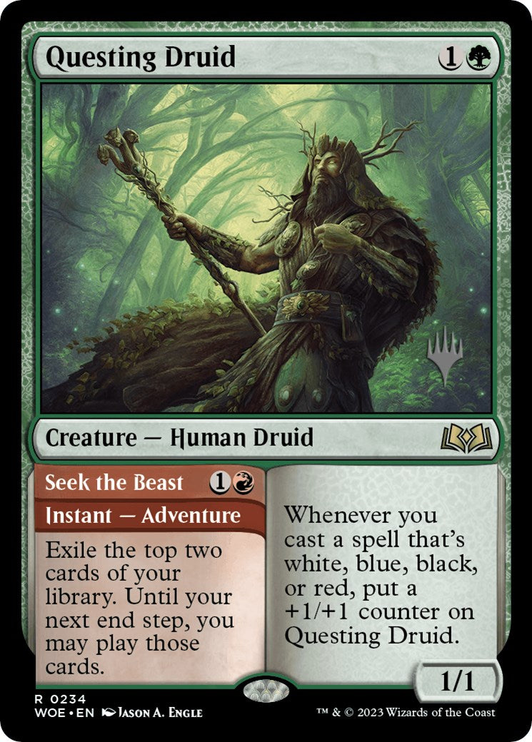 Questing Druid (Promo Pack) [Wilds of Eldraine Promos] | Magic Magpie