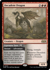 Decadent Dragon // Expensive Taste (Promo Pack) [Wilds of Eldraine Promos] | Magic Magpie