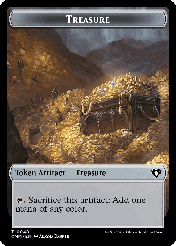 Treasure // Elephant Double-Sided Token [Commander Masters Tokens] | Magic Magpie
