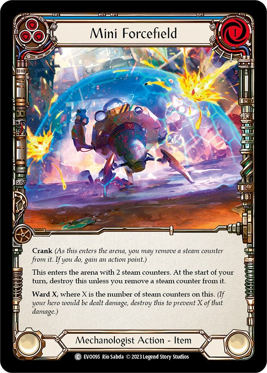 Mini Forcefield (Blue) [EVO095] (Bright Lights)  Rainbow Foil | Magic Magpie