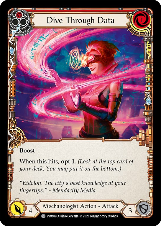 Dive Through Data (Red) [EVO189] (Bright Lights)  Rainbow Foil | Magic Magpie