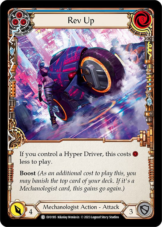 Rev Up (Blue) [EVO185] (Bright Lights)  Rainbow Foil | Magic Magpie