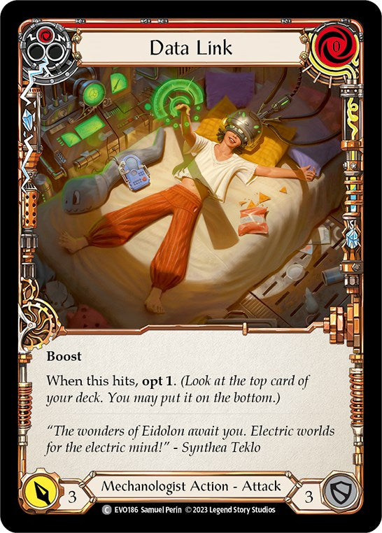 Data Link (Red) [EVO186] (Bright Lights)  Rainbow Foil | Magic Magpie