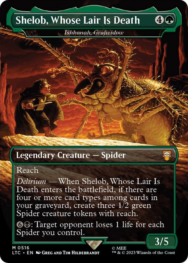 Shelob, Whose Lair Is Death - Ishkanah, Grafwidow (Borderless) [The Lord of the Rings: Tales of Middle-Earth Commander] | Magic Magpie