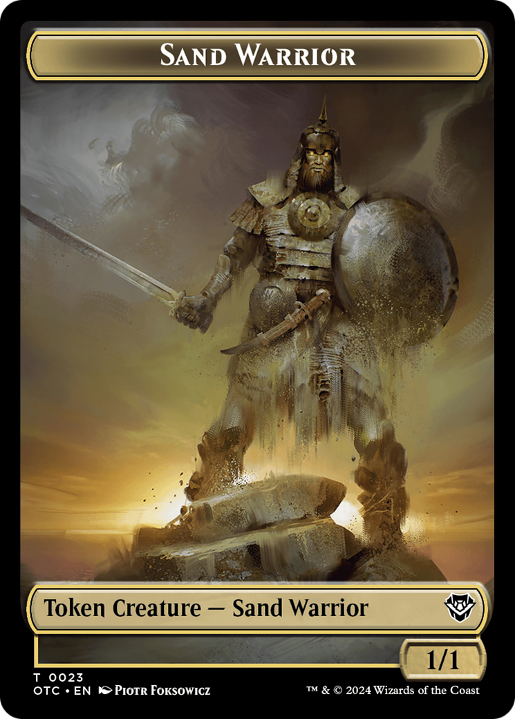 Plant // Sand Warrior Double-Sided Token [Outlaws of Thunder Junction Commander Tokens] | Magic Magpie