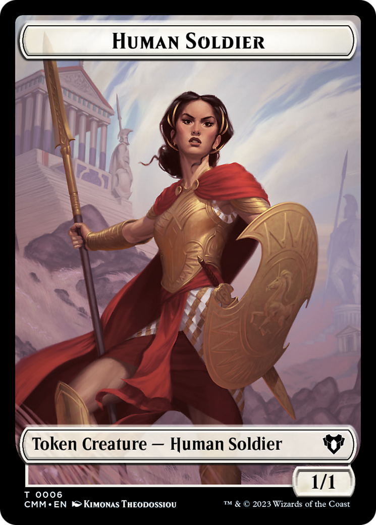 Human Soldier // Knight Double-Sided Token [Commander Masters Tokens] | Magic Magpie