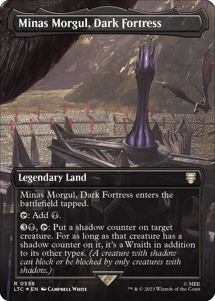 Minas Morgul, Dark Fortress (Borderless) (Surge Foil) [The Lord of the Rings: Tales of Middle-Earth Commander] | Magic Magpie