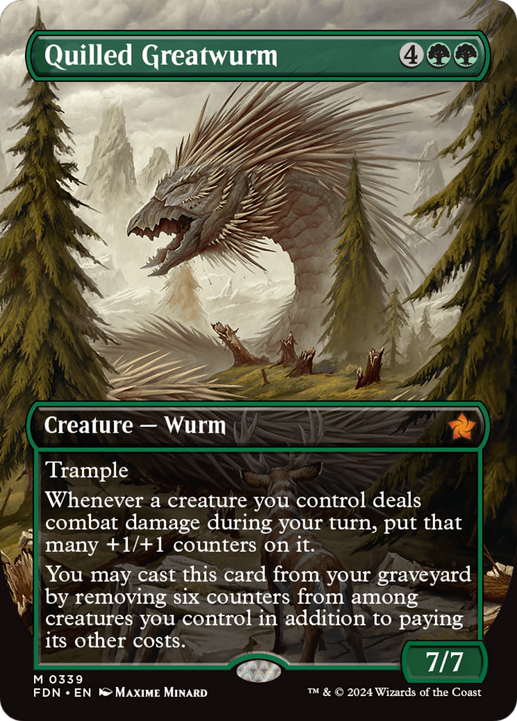 Quilled Greatwurm (Borderless) [Foundations] | Magic Magpie