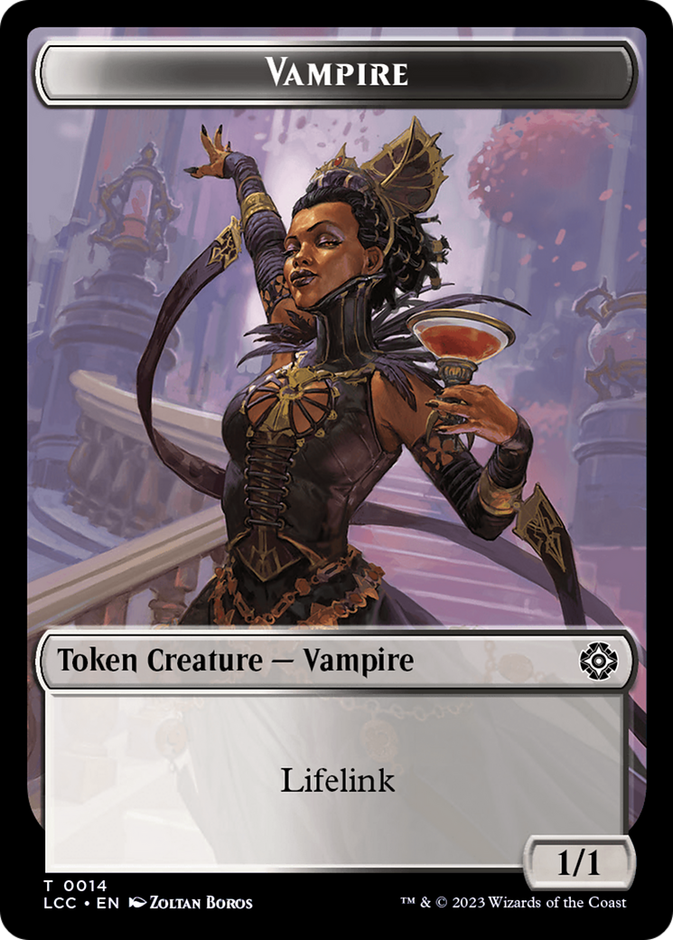 Vampire (0014) // Vampire Demon Double-Sided Token [The Lost Caverns of Ixalan Commander Tokens] | Magic Magpie