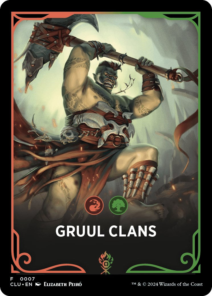 Gruul Clans Theme Card [Ravnica: Clue Edition Tokens] | Magic Magpie