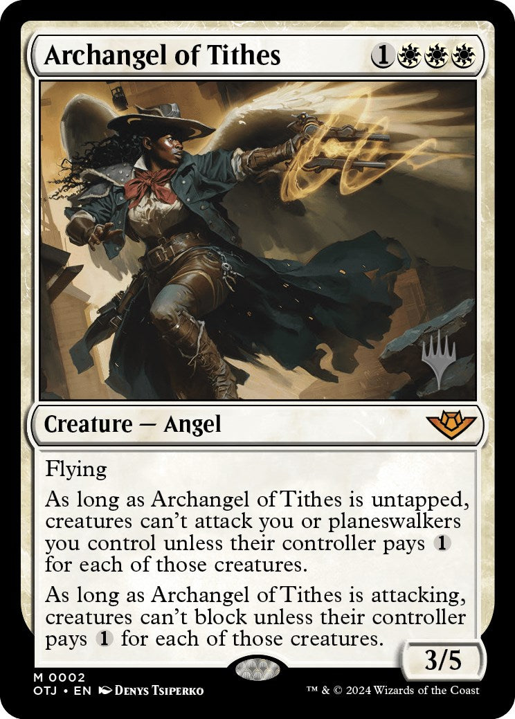 Archangel of Tithes (Promo Pack) [Outlaws of Thunder Junction Promos] | Magic Magpie