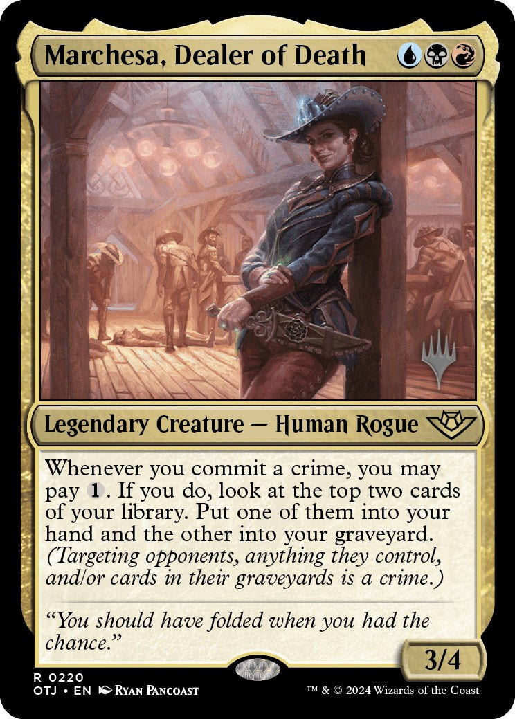 Marchesa, Dealer of Death (Promo Pack) [Outlaws of Thunder Junction Promos] | Magic Magpie