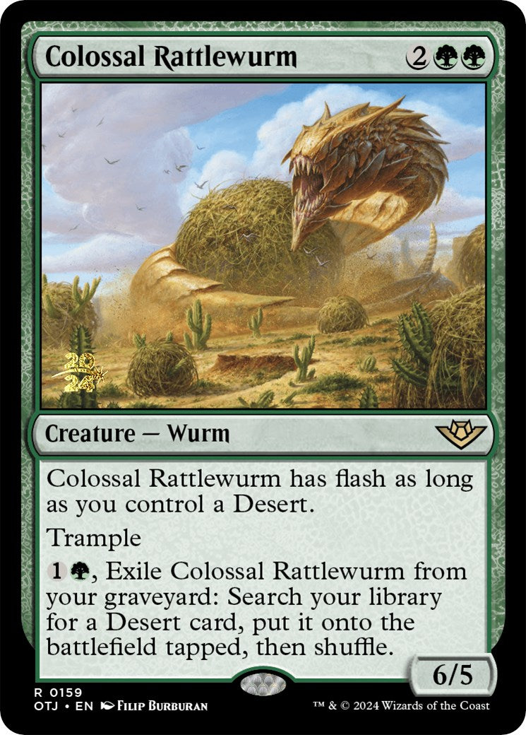 Colossal Rattlewurm [Outlaws of Thunder Junction Prerelease Promos] | Magic Magpie