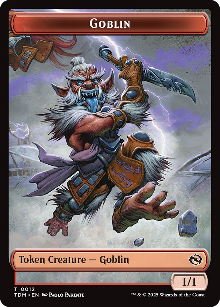 Goblin // Warrior Double-Sided Token [Tarkir: Dragonstorm Tokens] | Magic Magpie