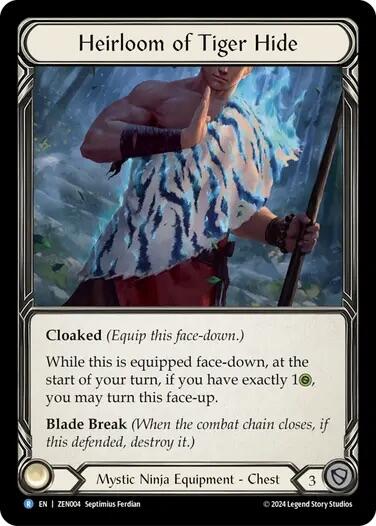 Heirloom of Tiger Hide [ZEN004] (Part the Mistveil Zen Blitz Deck) | Magic Magpie