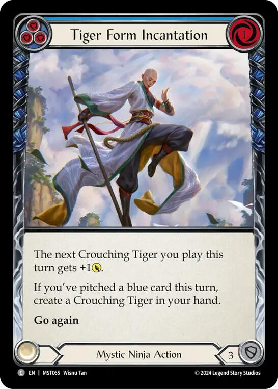 Tiger Form Incantation (Blue) [MST065] (Part the Mistveil)  Rainbow Foil | Magic Magpie