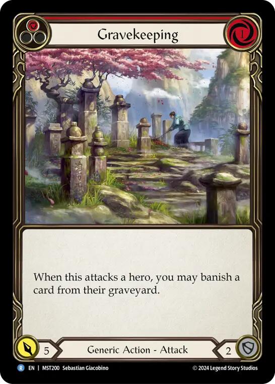 Gravekeeping (Red) [MST200] (Part the Mistveil)  Rainbow Foil | Magic Magpie