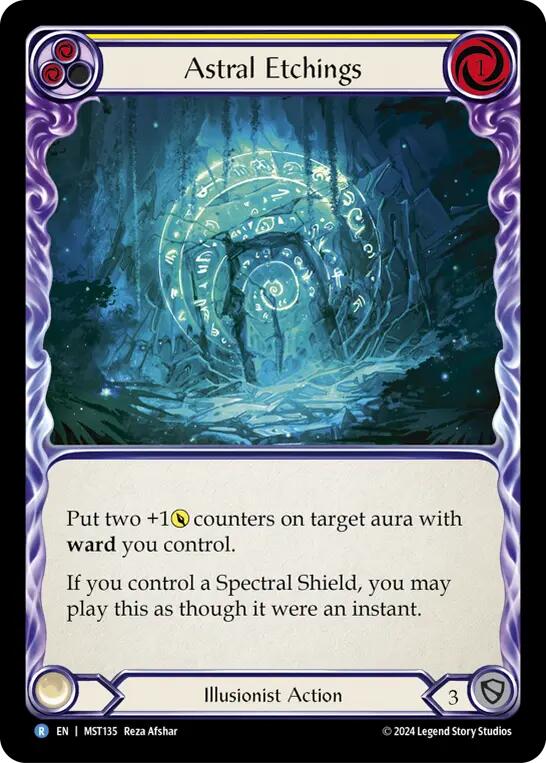 Astral Etchings (Yellow) [MST135] (Part the Mistveil)  Rainbow Foil | Magic Magpie
