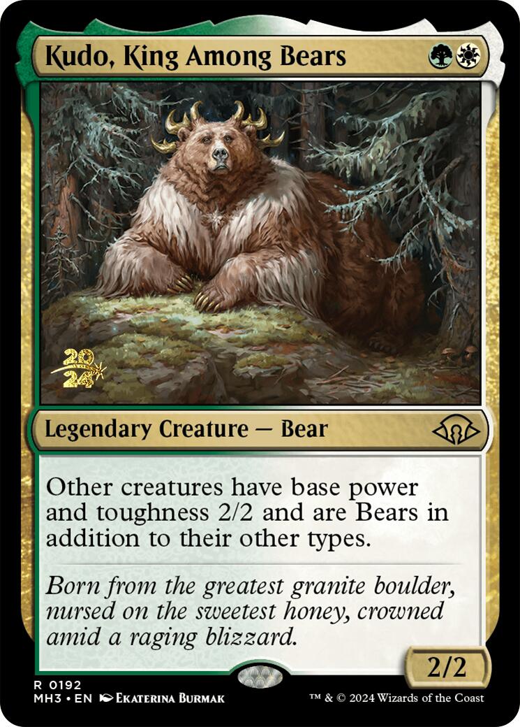 Kudo, King Among Bears [Modern Horizons 3 Prerelease Promos] | Magic Magpie