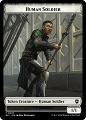 Human Soldier // Wolf (035) Double-Sided Token [Bloomburrow Commander Tokens] | Magic Magpie