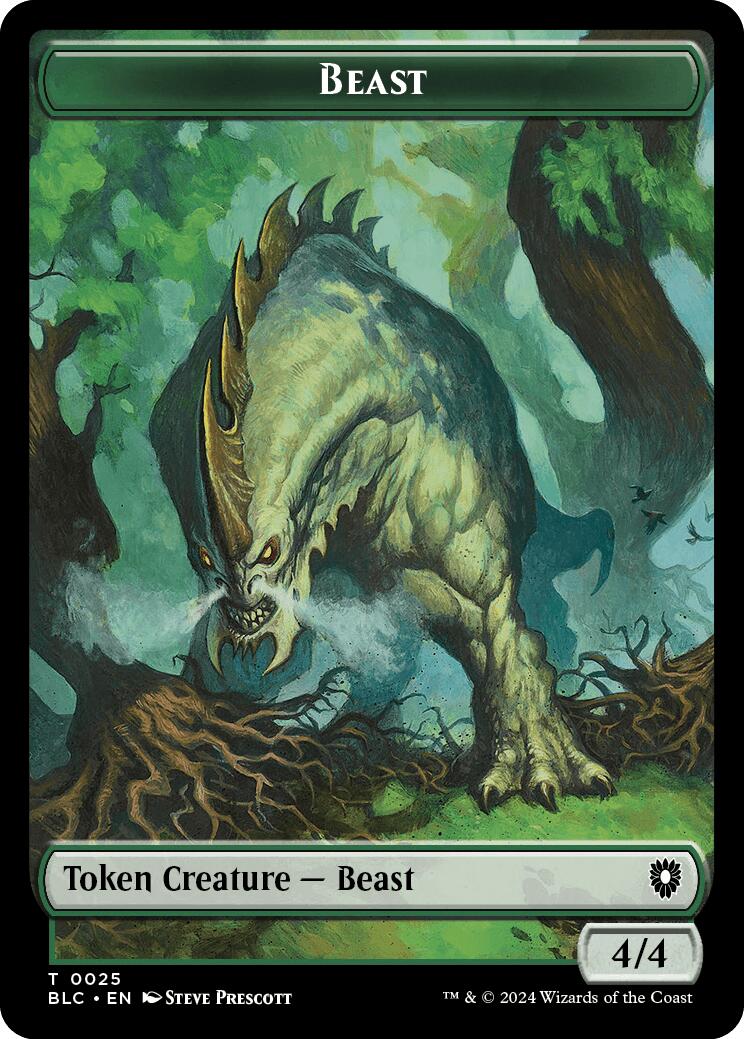 Cat // Beast (025) Double-Sided Token [Bloomburrow Commander Tokens] | Magic Magpie