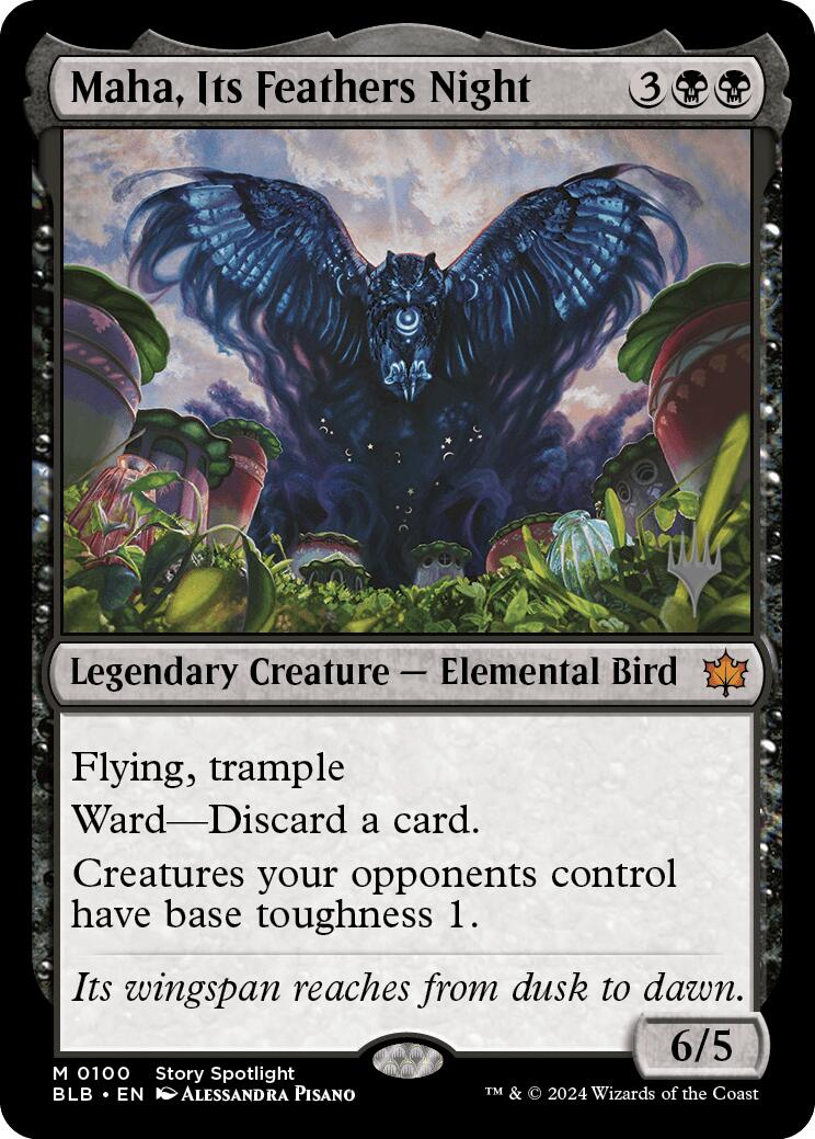 Maha, Its Feathers Night (Promo Pack) [Bloomburrow Promos] | Magic Magpie