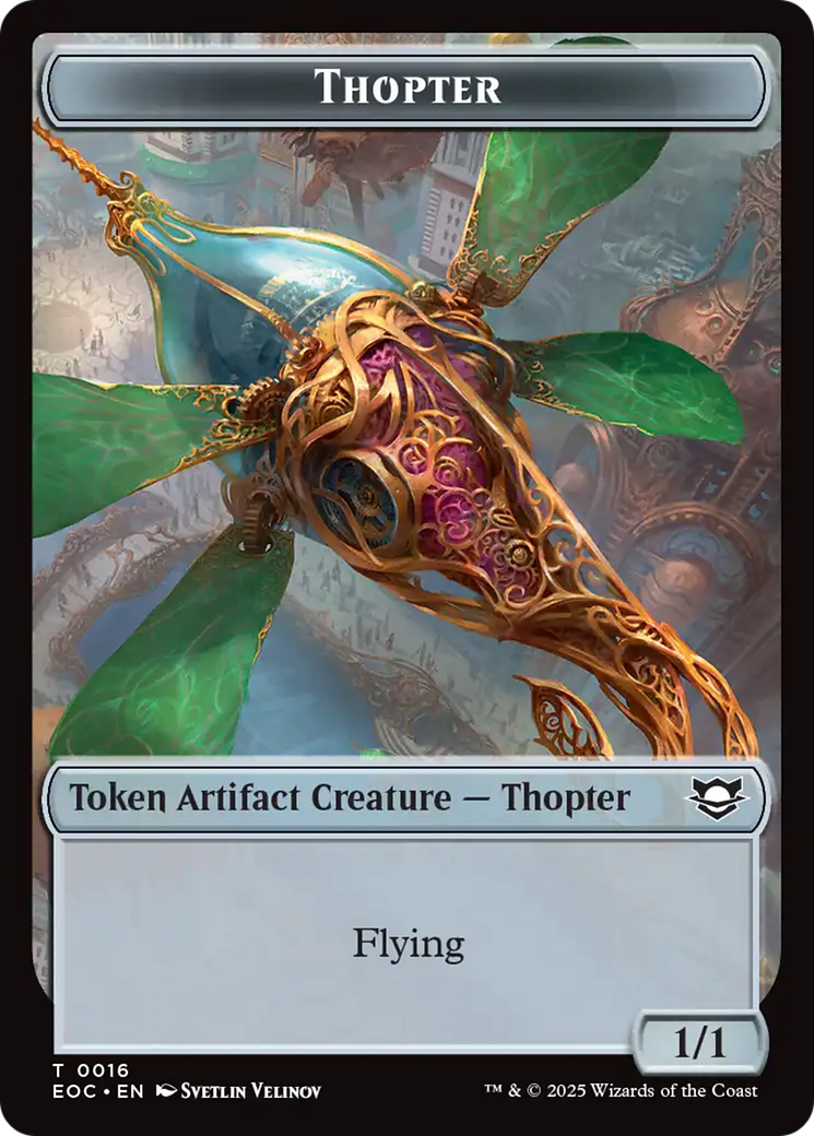 Thopter // Gnome Double-Sided Token [Edge of Eternities Commander Tokens] | Magic Magpie