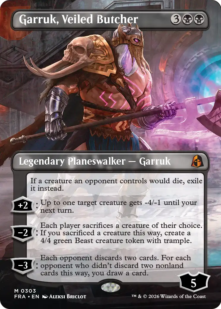 Garruk, Veiled Butcher (Borderless) [Reality Fracture] | Magic Magpie