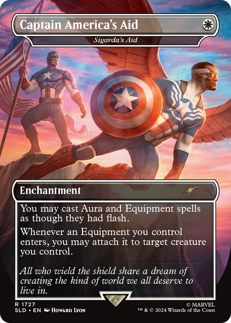 Captain America's Aid - Sigarda's Aid (Rainbow Foil) [Secret Lair Drop Series] | Magic Magpie